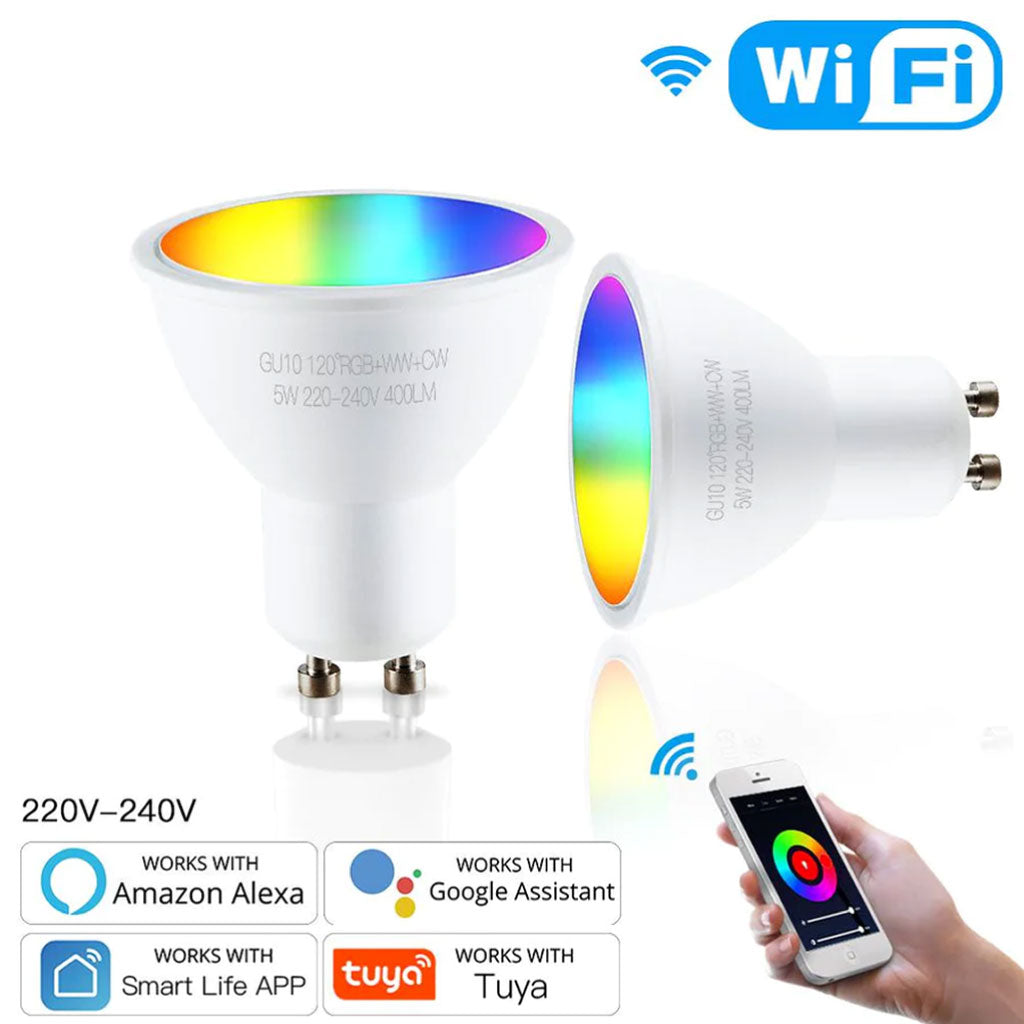 5W Wi-Fi Smart LED Bulb (GU10, RGB + White) thumbnail 4